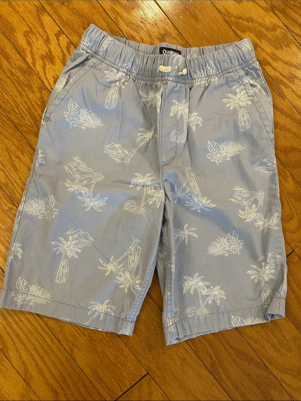 OshKosh B'gosh Light Blue Shorts with White Tropical Print